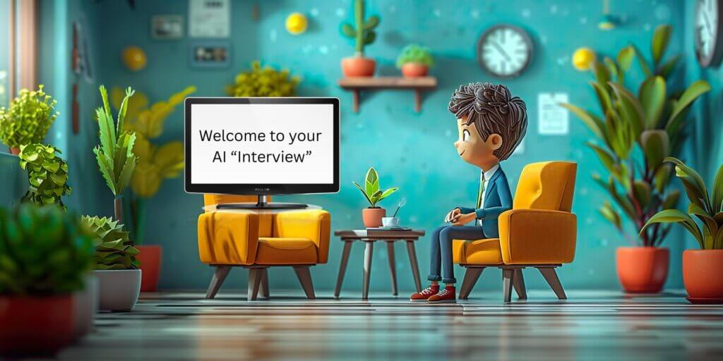 College grad in an AI screening Interview